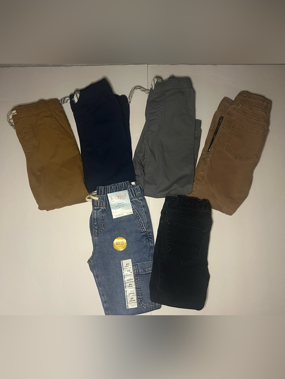 Assorted Kids Pull-On Pants and Jeans - Mix of Brown, Navy, Gray, Denim, Black